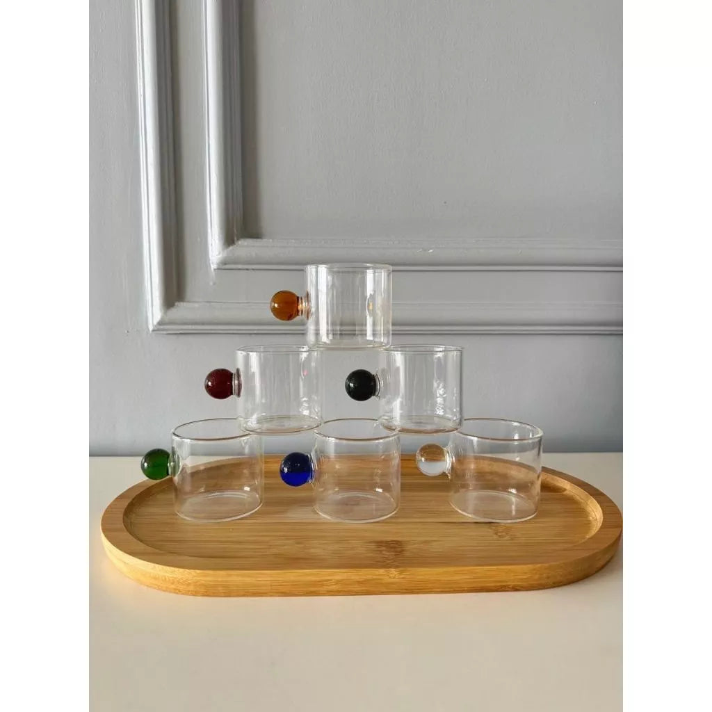 Xícaras de Café 90ml com Alças Coloridas Kit 6