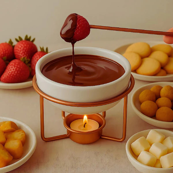 Rechaud para Queijo Brie Rose Gold 4 Peças