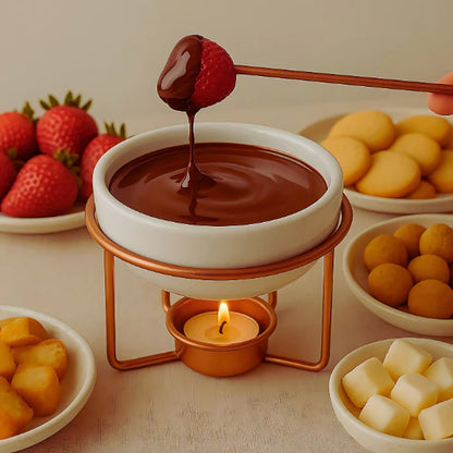Rechaud para Queijo Brie Rose Gold 4 Peças