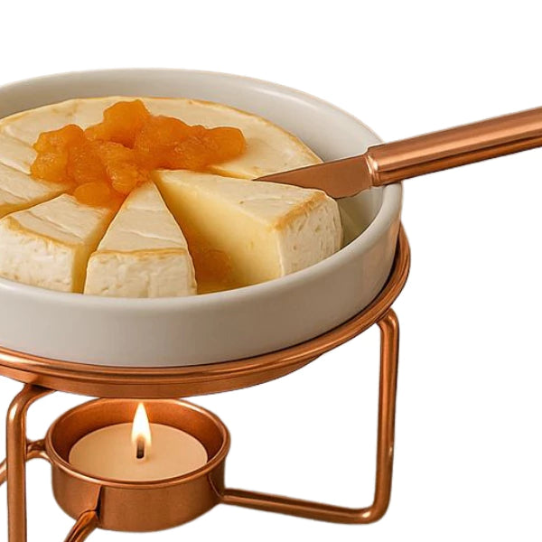 Rechaud para Queijo Brie Rose Gold 4 Peças