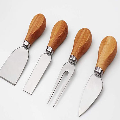 Tábua para Queijos e Frios com Kit de Espátulas de Madeira - 4 Peças