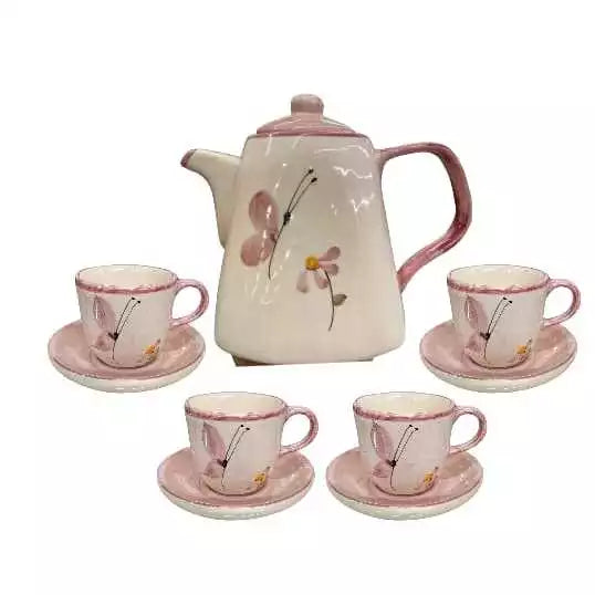 Jogo de Chá e Café com Bule 1,2L e 4 Xícaras 100ml