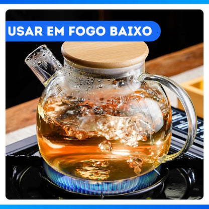 Kit Jarra e Chaleira de Vidro Borossilicato 1L