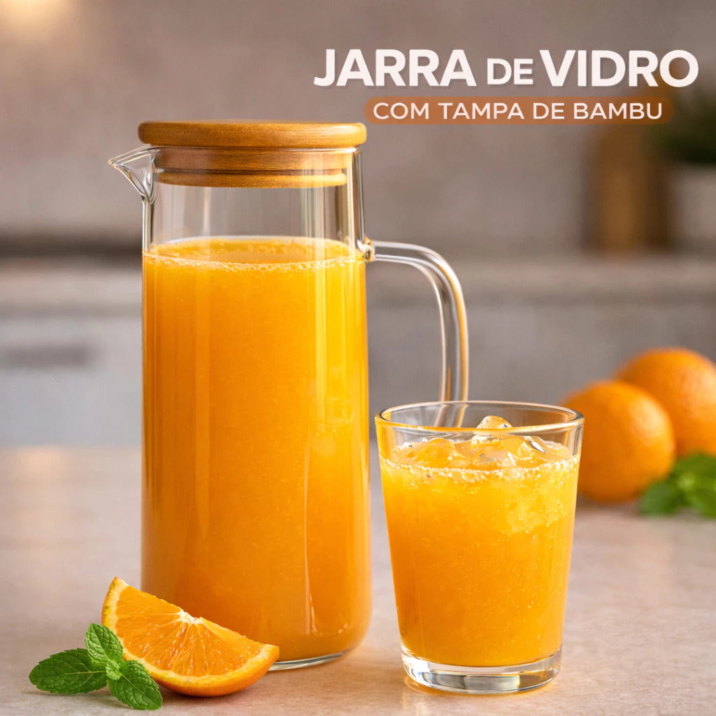 Kit Jarra e Chaleira de Vidro Borossilicato 1L