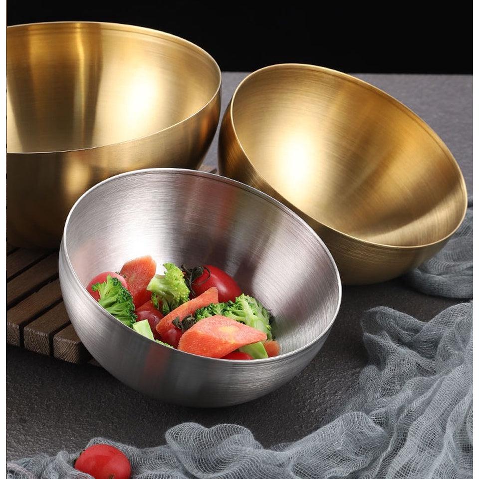 Tigela bowl, aço inox dourado, aço inox prata, tigela inox, bowl dourado, bowl prata, tigela 15cm, tigela 20cm, tigela de mesa, bowl sofisticado