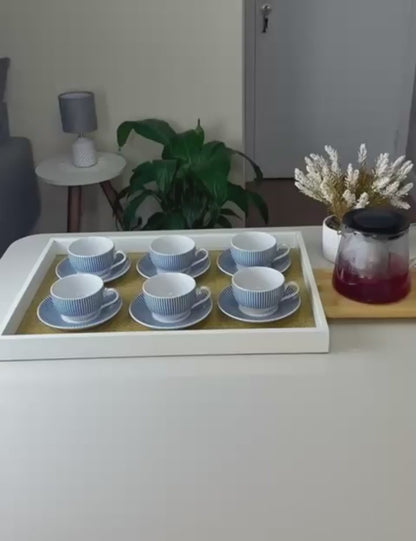 Conjunto de Xícaras de Chá em Porcelana com Pires 160ml Acqua