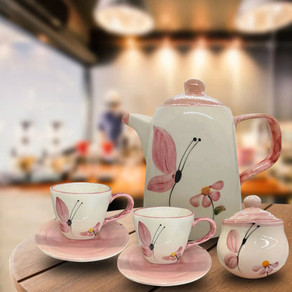 Jogo de Chá e Café com Bule 1,2L e 4 Xícaras 100ml