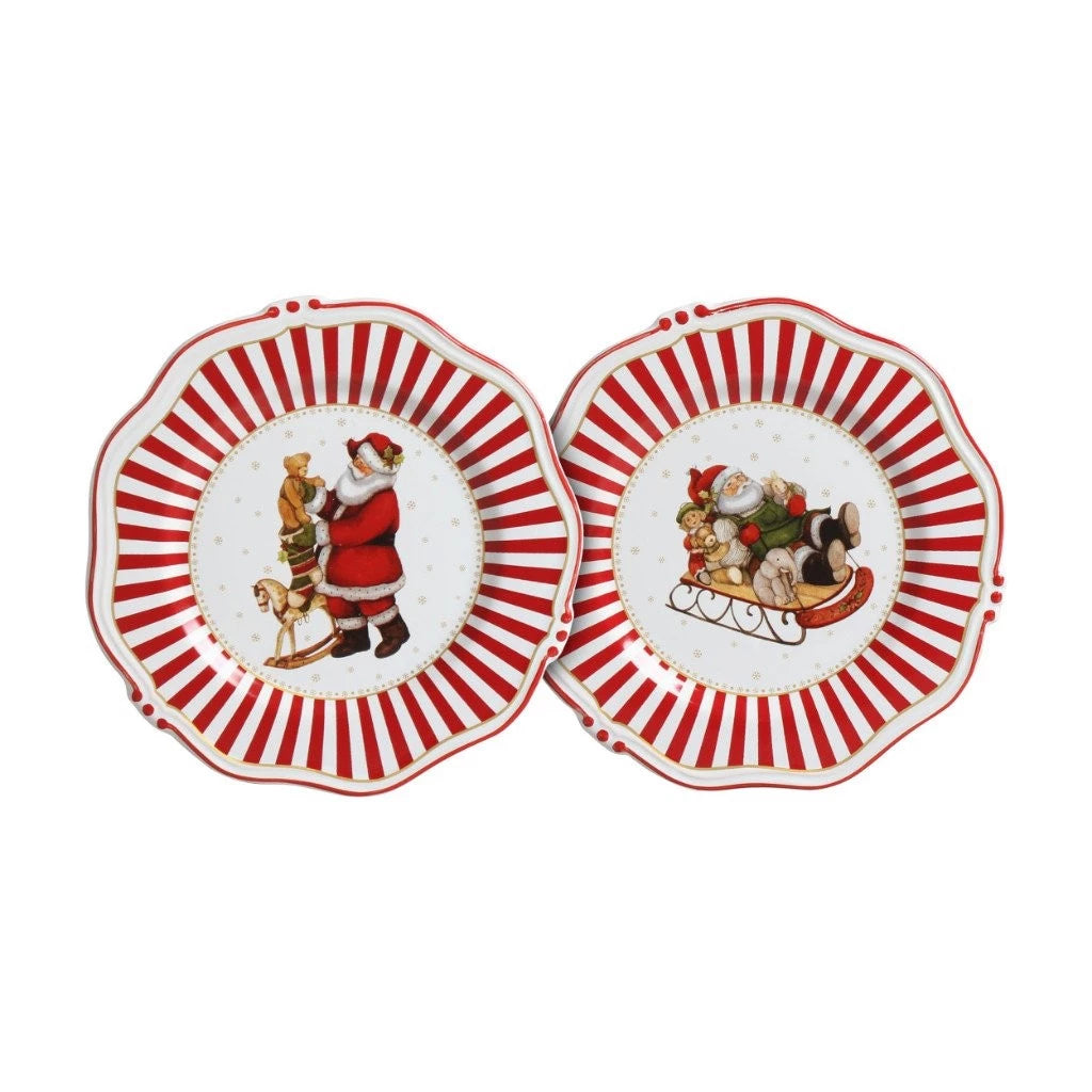 Pratos de Sobremesa Natalinos Scalla 21 cm Kit 2