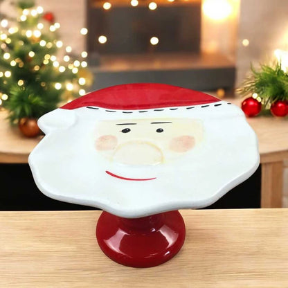 Boleira Natalina Papai Noel em Cerâmica 21,5 cm