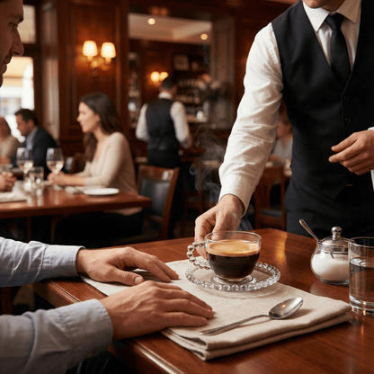 Jogo de Xícaras de Café Pérola 4 Peças com Pires 100ml Vidro Elegante